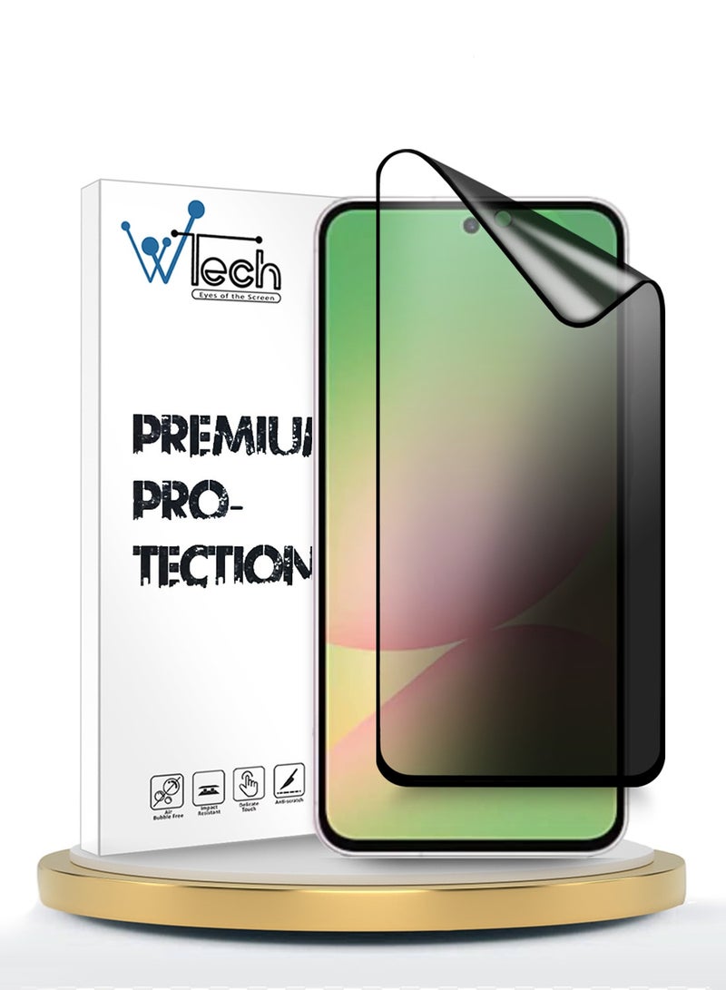 Wtech Samsung Galaxy A57 5G 2026 Premium Nano Ceramic Privacy Full Glue Full Cover Matte Flexible Screen Protector (MSCNMP) - Clear/Black - Image 1
